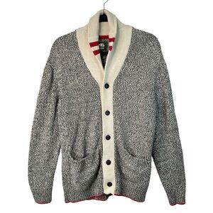 Roots Cabin Shawl Cardigan M Cotton Blend Cozycore Cabincore Knit Sweater